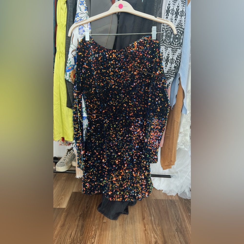 Selfie Leslie Sequin Open Back Dress